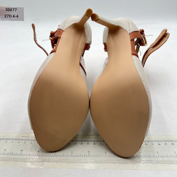 XYD Gainsboro-brown Peep Toe High Heels Buckled Double Straps Cutout Ankle Boot - Picture 7 of 8